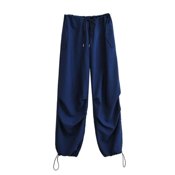 Pantalons Décontractés Bleu Marine À Taille Haute, Confortables Et Élégants Pour Tous Les Styles.