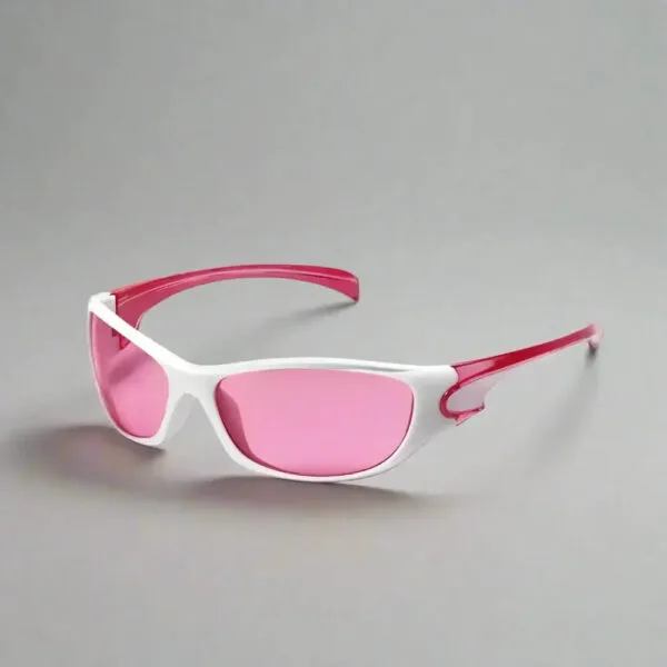 Lunettes De Soleil Modernes Blanches Et Roses, Alliant Style Et Fonctionnalité, Idéales Pour Lété.