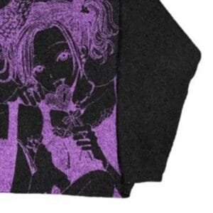 Femme Stylisée Avec Rose, Style Y2K, Illustration Graphique Audacieuse Sur Fond Noir.
