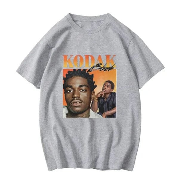 T-Shirt Gris Kodak Avec Graphisme Y2K, Style Décontracté Et Tendance, Parfait Pour Toutes Occasions.