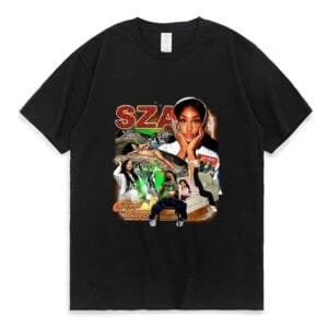 T-shirt SZA : Design graphique vibrant inspiré de lesthétique Y2K et de son art visuel.